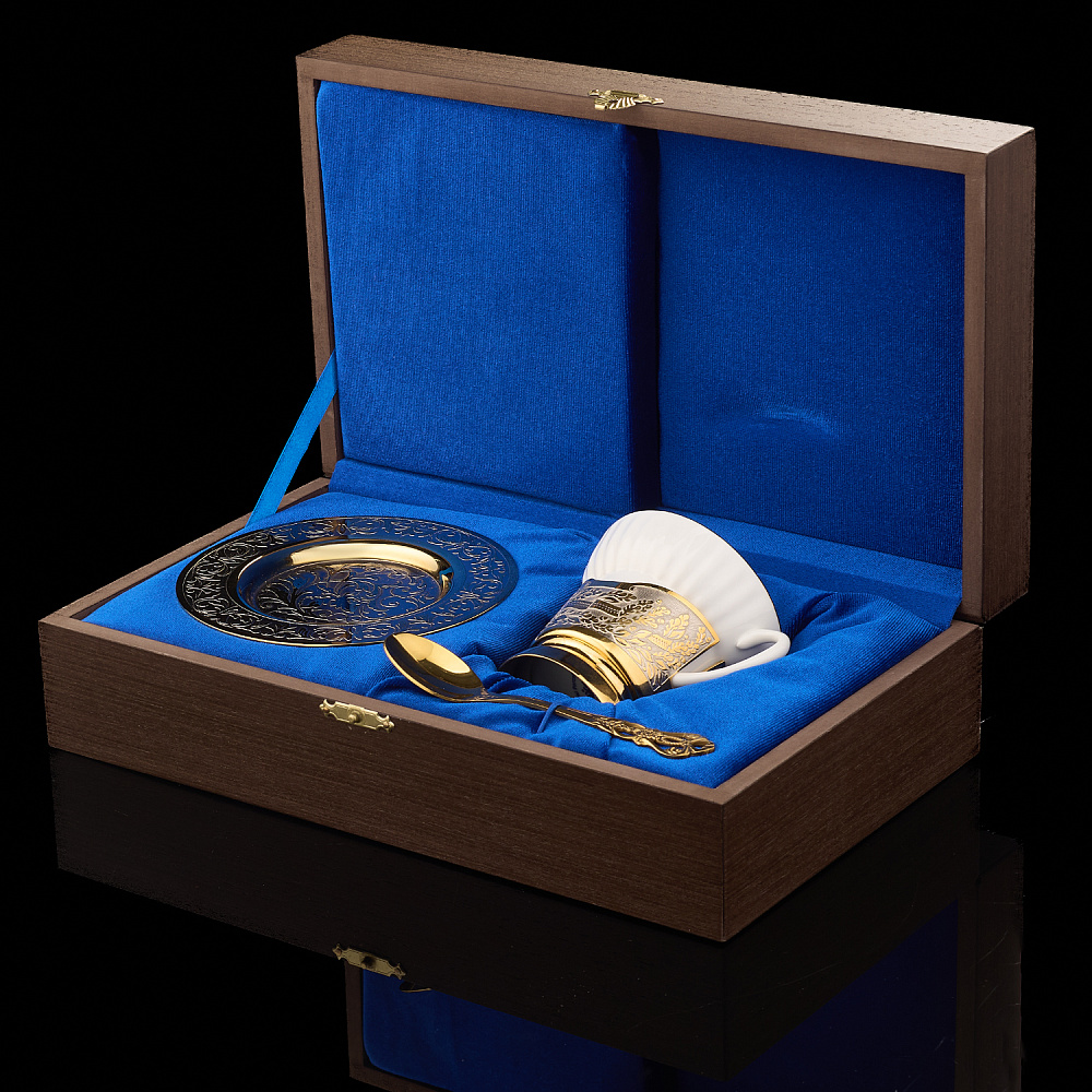 Чайная пара с позолотой «ФСБ». Златоуст - интернет магазин Русь Велика я фото 7