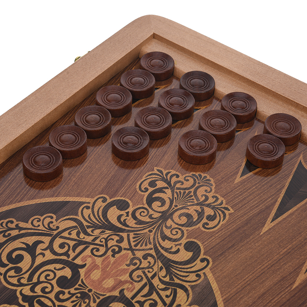 Деревянные нарды с кожаной вставкой «Питон» 60х30 см - интернет магазин Русь Велика я фото 3