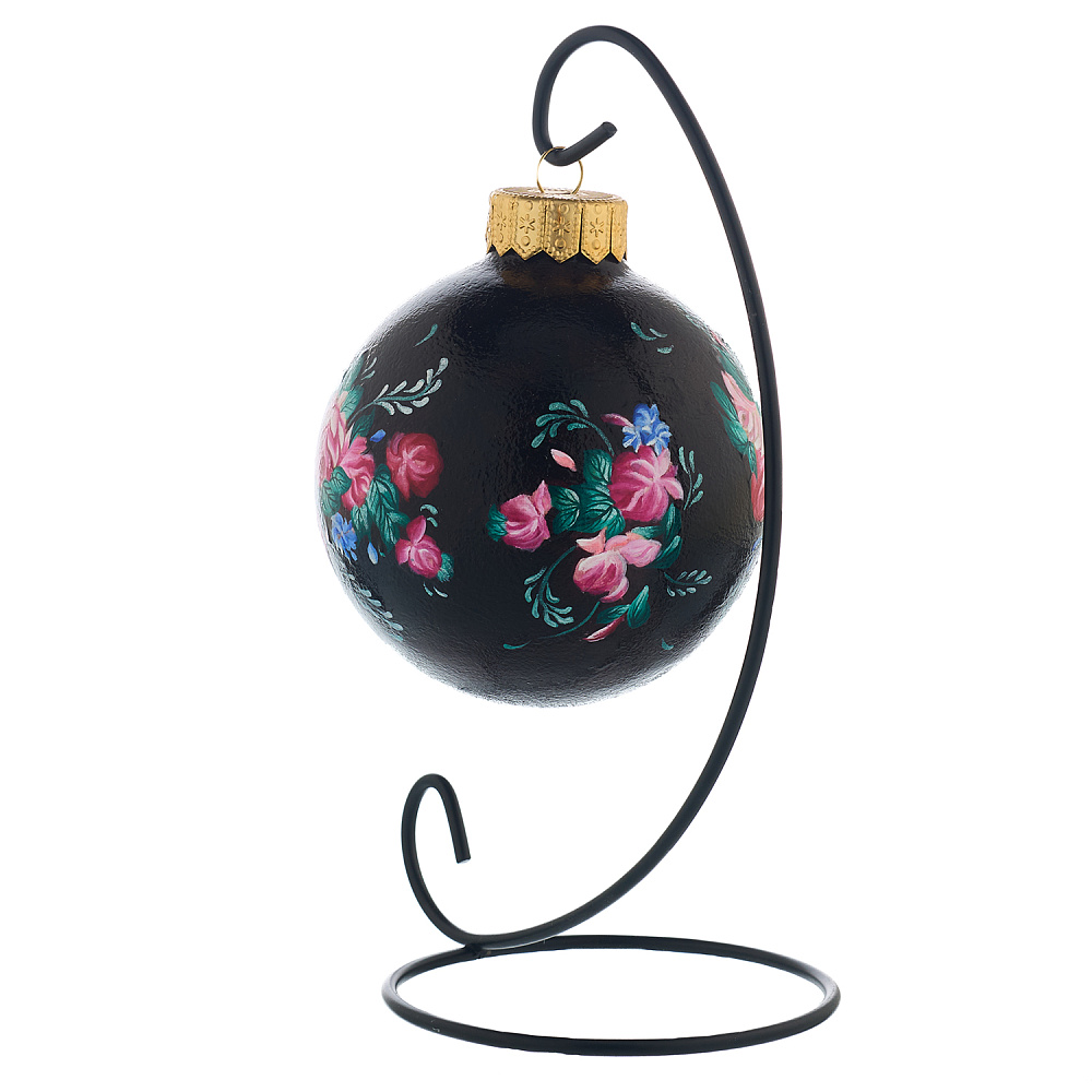 Елочный шар с ручной росписью «Жостово Цветы» - интернет магазин Русь Велика я фото 3