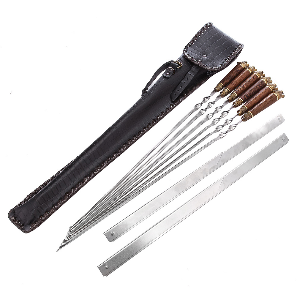 Шашлычный набор в кожаном чехле «Тигр» - интернет магазин Русь Велика я 