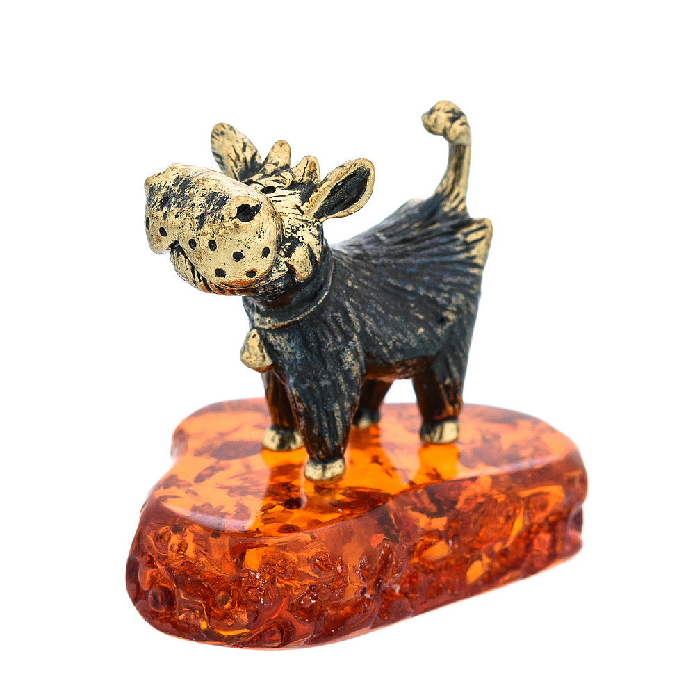 Статуэтка с янтарем «Бычок Милаха» - интернет магазин Русь Велика я фото 2