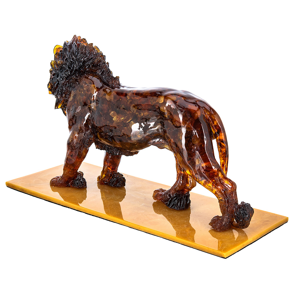 Скульптура из натурального янтаря «Лев» - интернет магазин Русь Велика я фото 5