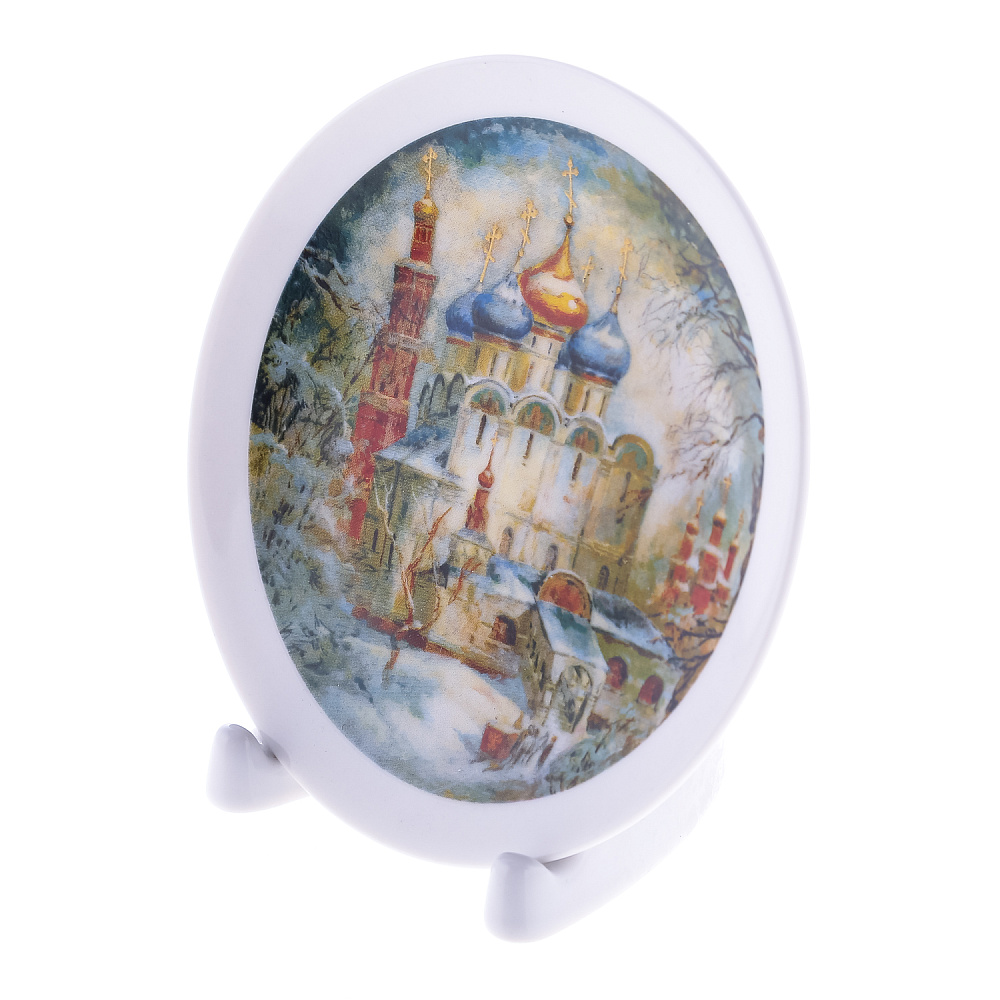 Сувенирная тарелка «Новодевичий монастырь. Смоленский собор» 12 см - интернет магазин Русь Велика я фото 1