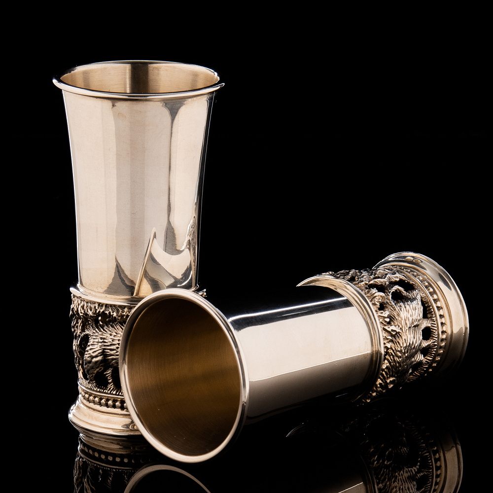 Набор стопок «Кабаны». Серебро 925* - интернет магазин Русь Велика я фото 2