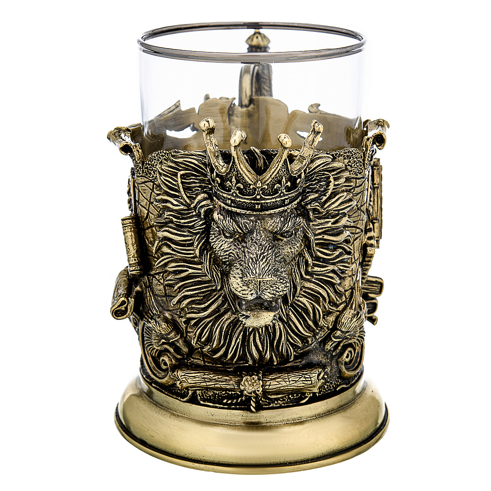 Подстаканник латунный «Лев» - интернет магазин Русь Велика я 