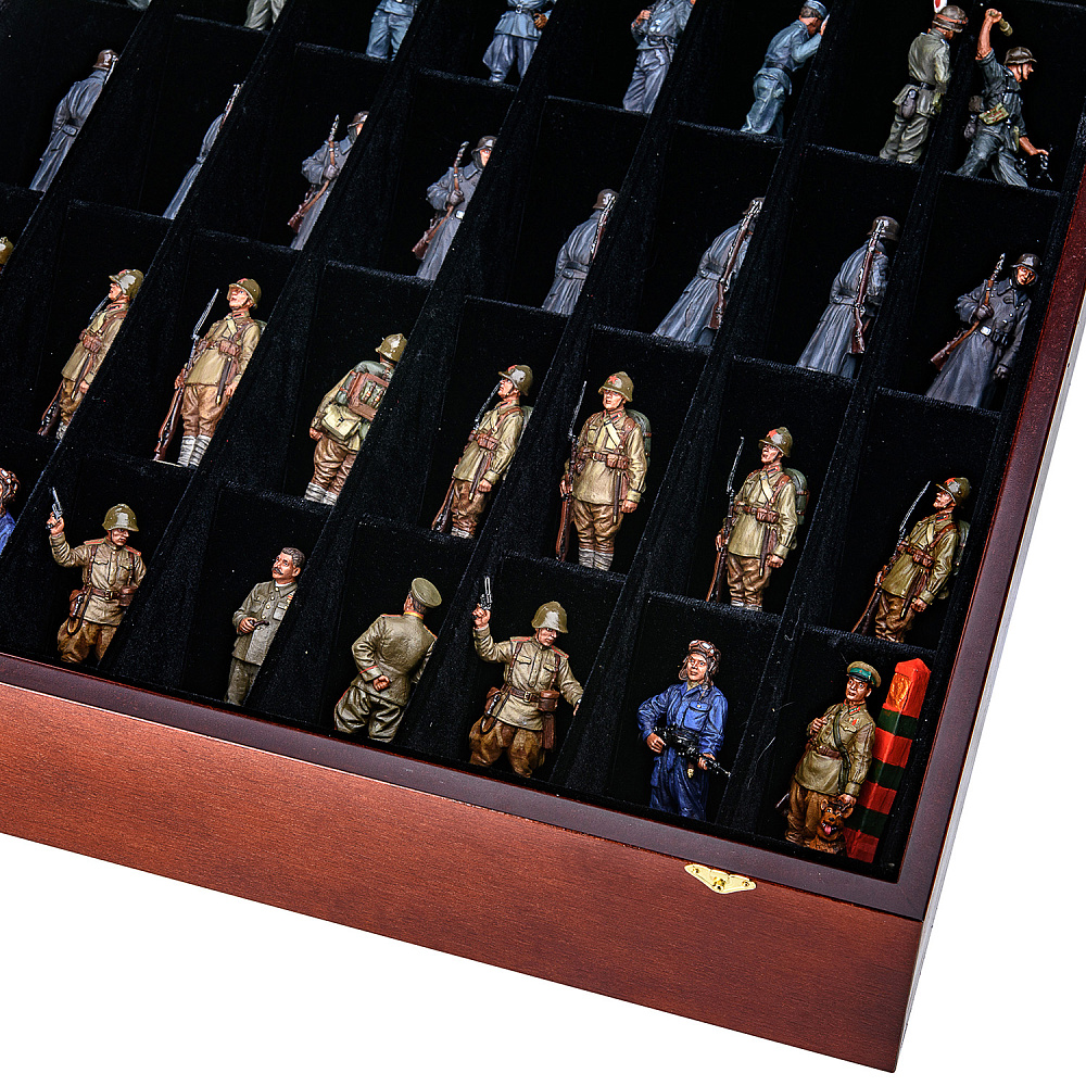 Шахматы коллекционные с фигурами из олова «Вторая Мировая война» 34х34 см - интернет магазин Русь Велика я фото 18