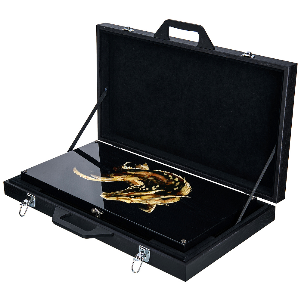 Деревянные нарды с янтарной инкрустацией «Дракон» 60х30 см - интернет магазин Русь Велика я фото 1