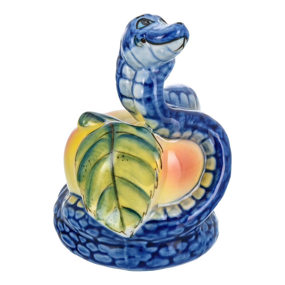 Змея Символ года 2025. Скульптура «Змей-искуситель» . Гжель в цвете - интернет магазин Русь Велика я фото 2