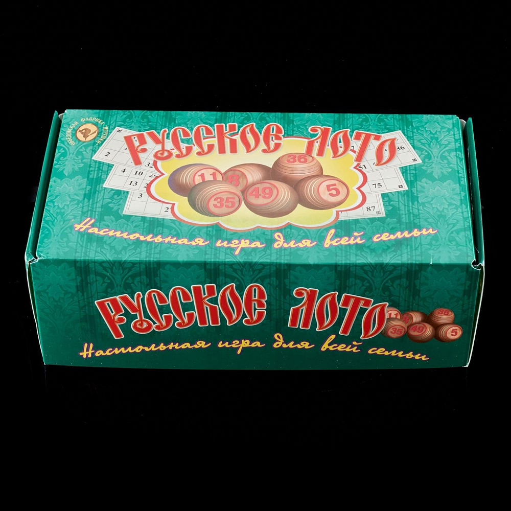 Настольная игра «Русское лото» в картонной упаковке с деревянными бочонками - интернет магазин Русь Велика я 
