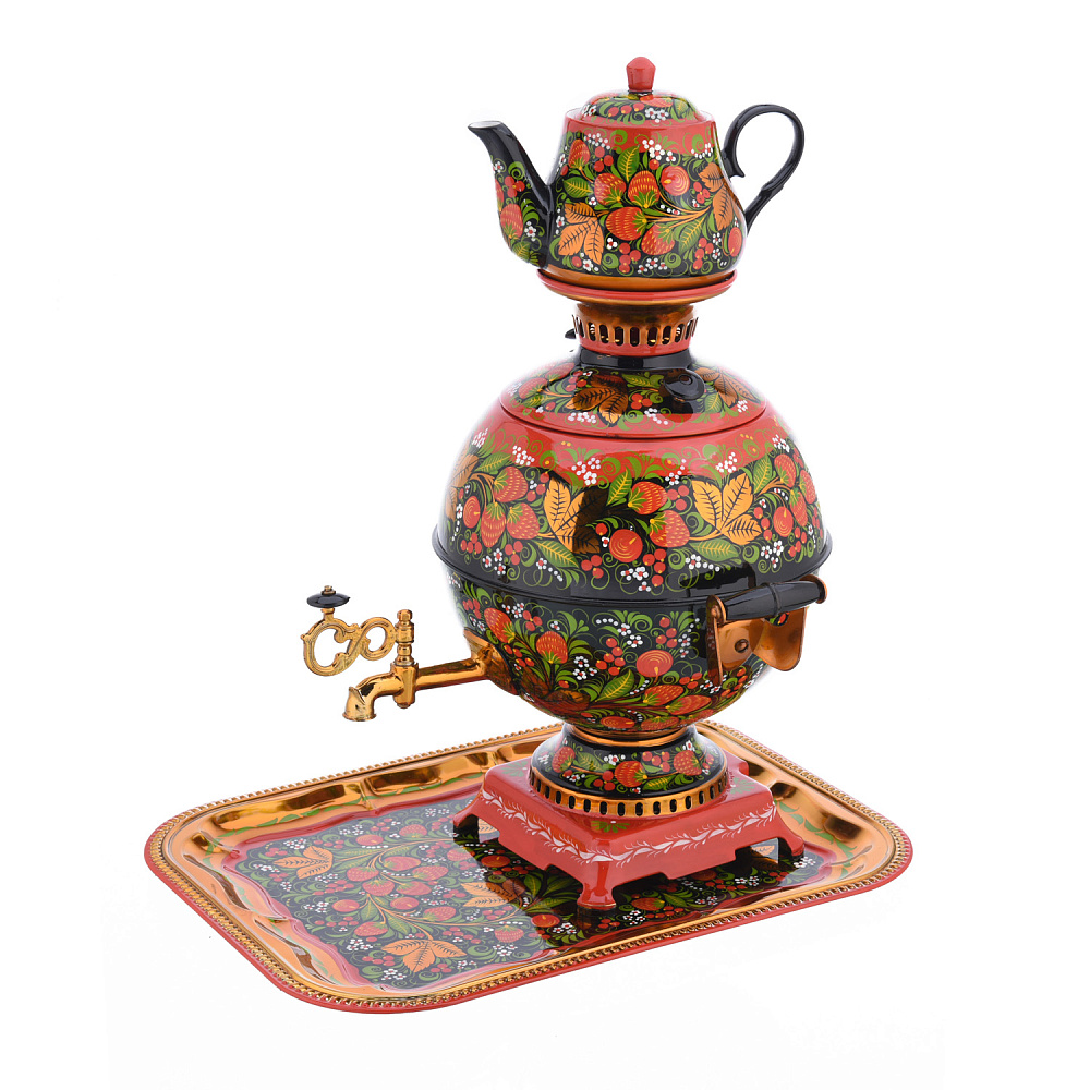 Самовар электрический 5 л «Клубника». Хохлома - интернет магазин Русь Велика я фото 1