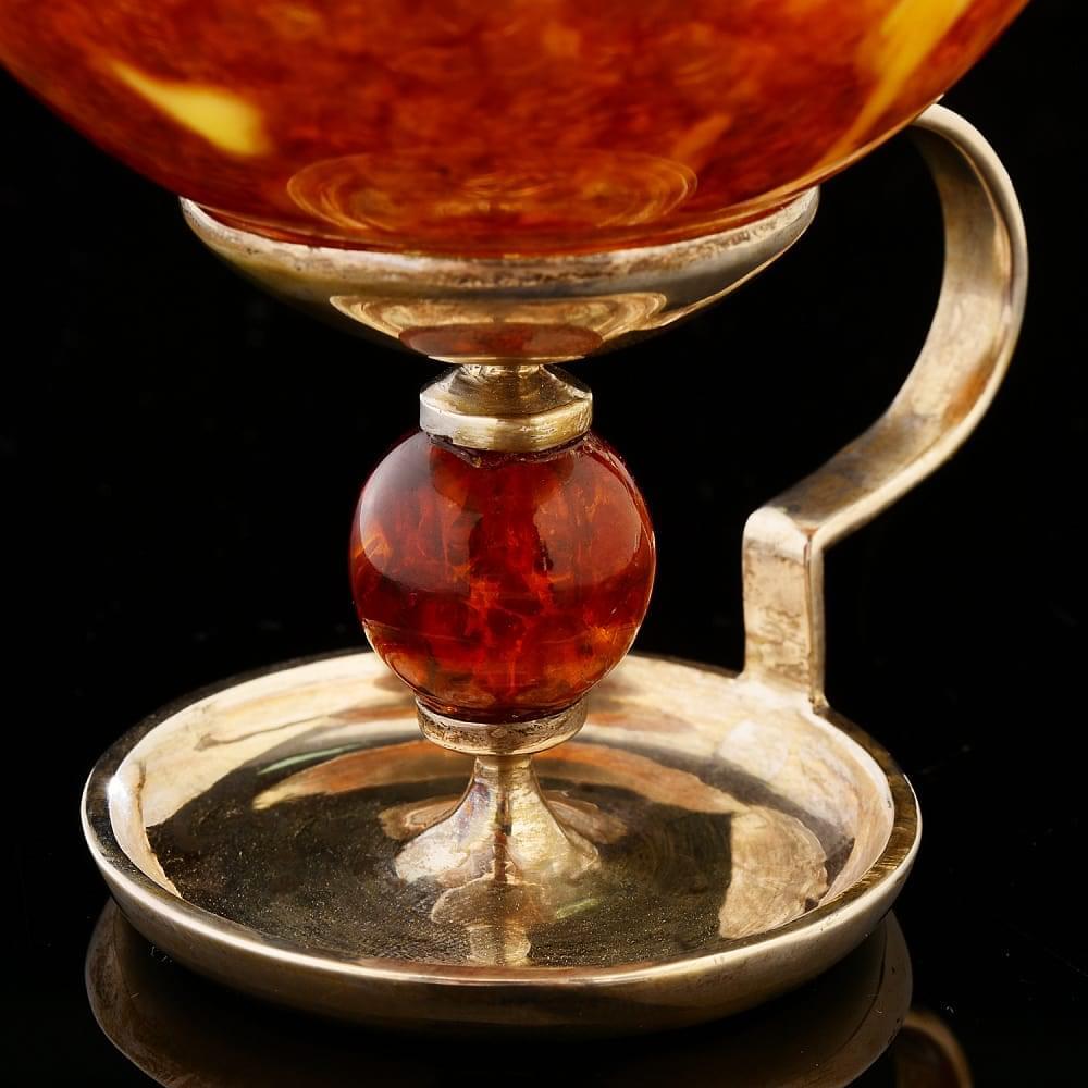 Деликатесный набор из янтаря «Шар». Серебро 875 * - интернет магазин Русь Велика я фото 5