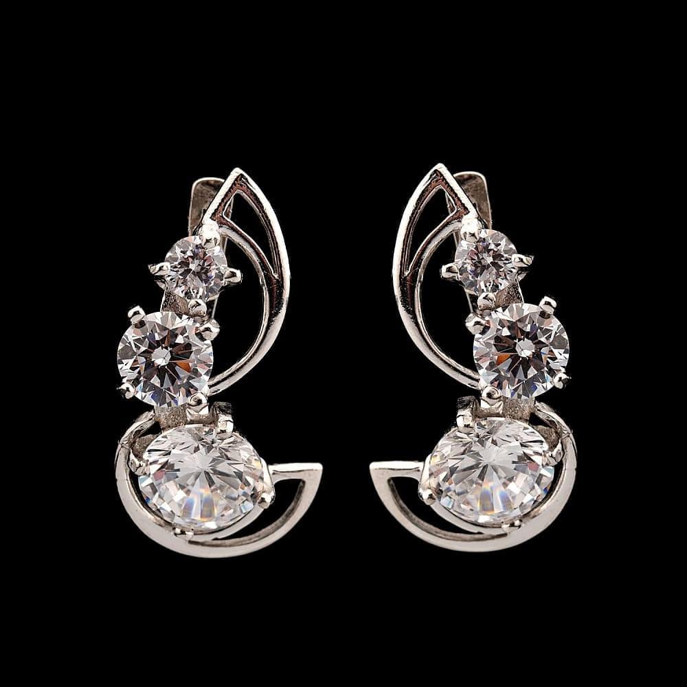 Серьги с фианитовыми вставками 7,04 гр. Серебро 925* - интернет магазин Русь Велика я фото 2