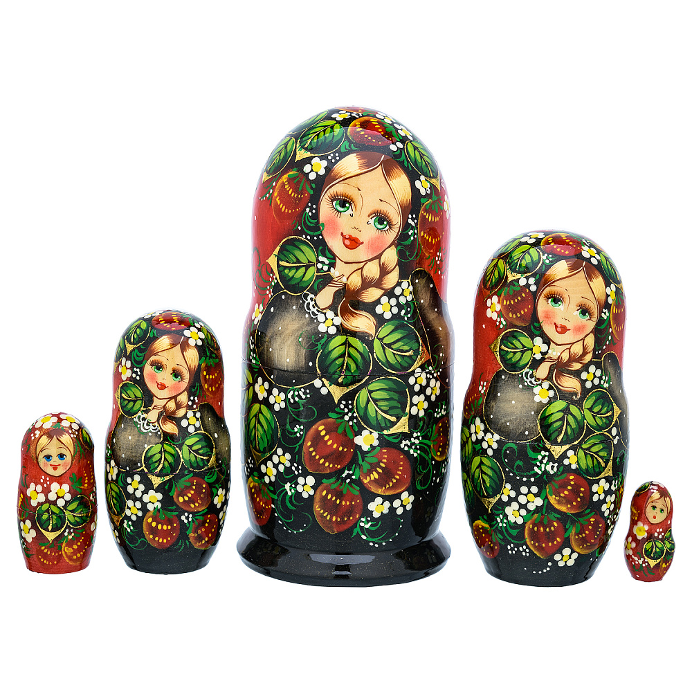 Матрешка «Клубника» 5 мест - интернет магазин Русь Велика я фото 3