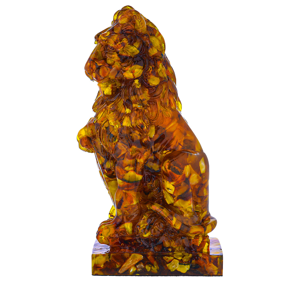 Статуэтка из янтаря «Лев» - интернет магазин Русь Велика я 