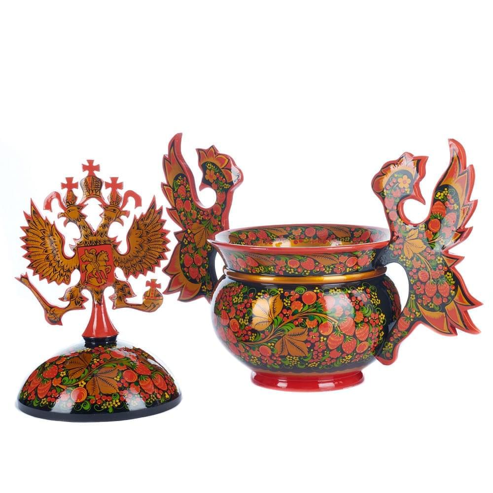 Братина «Герб» Хохлома - интернет магазин Русь Велика я фото 6