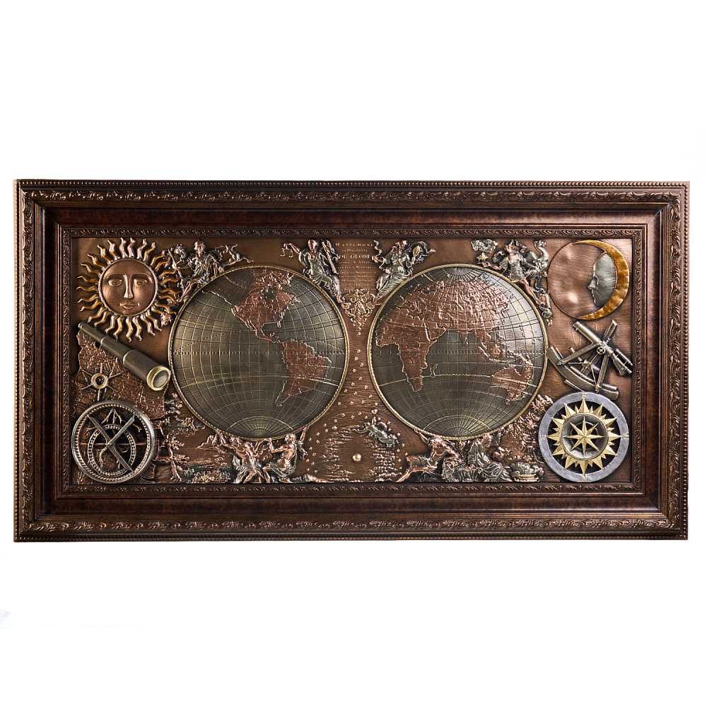 Панно «Карта мира» 100х54 см - интернет магазин Русь Велика я 