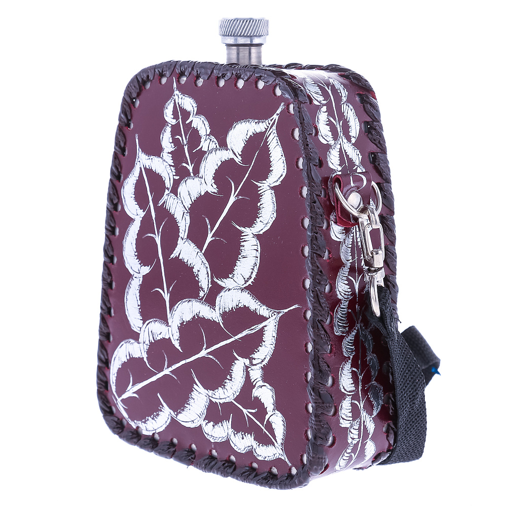 Фляга 1 л в кожаном чехле «Утка» - интернет магазин Русь Велика я фото 1