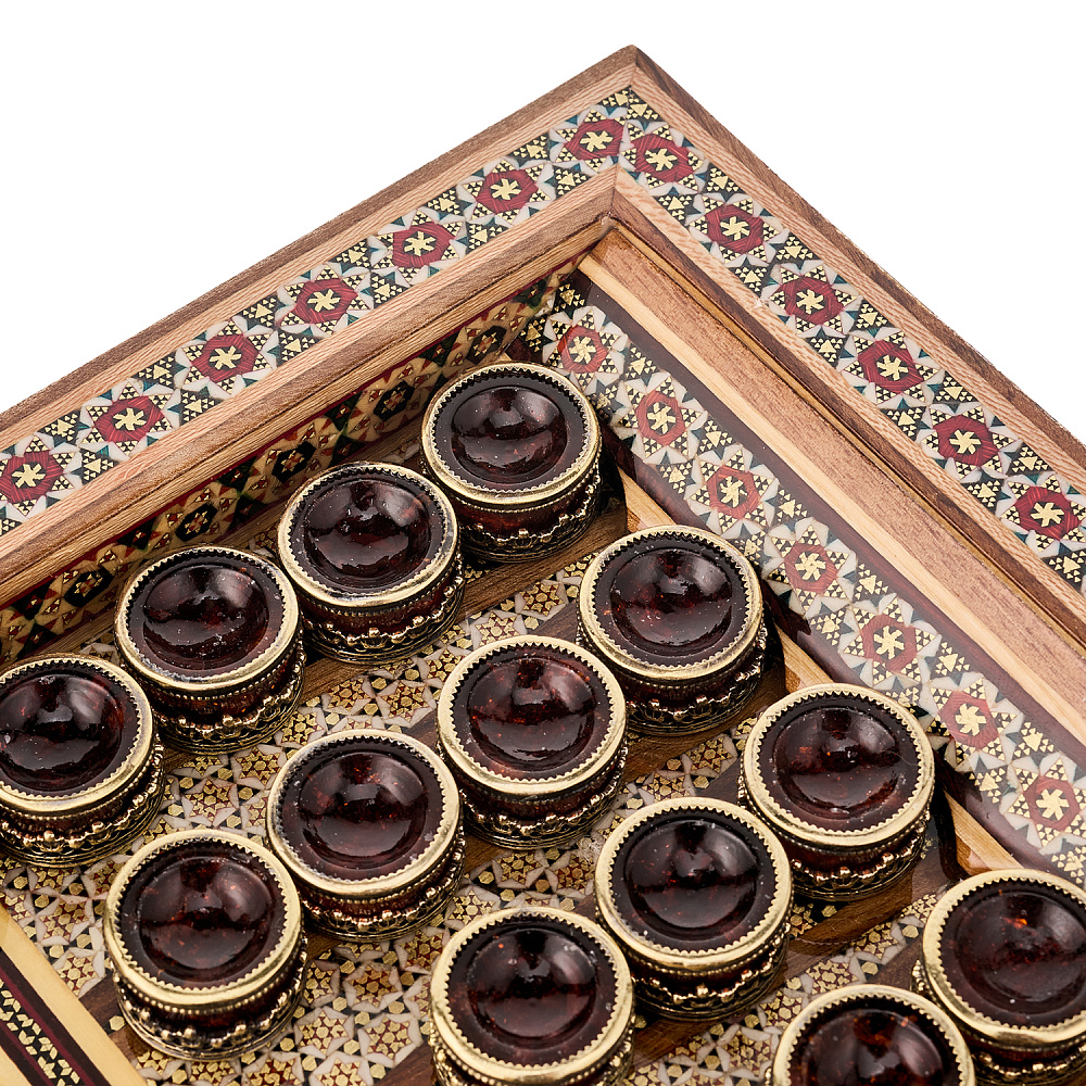 Нарды-шашки с янтарными фишками «Персидские» 49х25 см - интернет магазин Русь Велика я фото 5