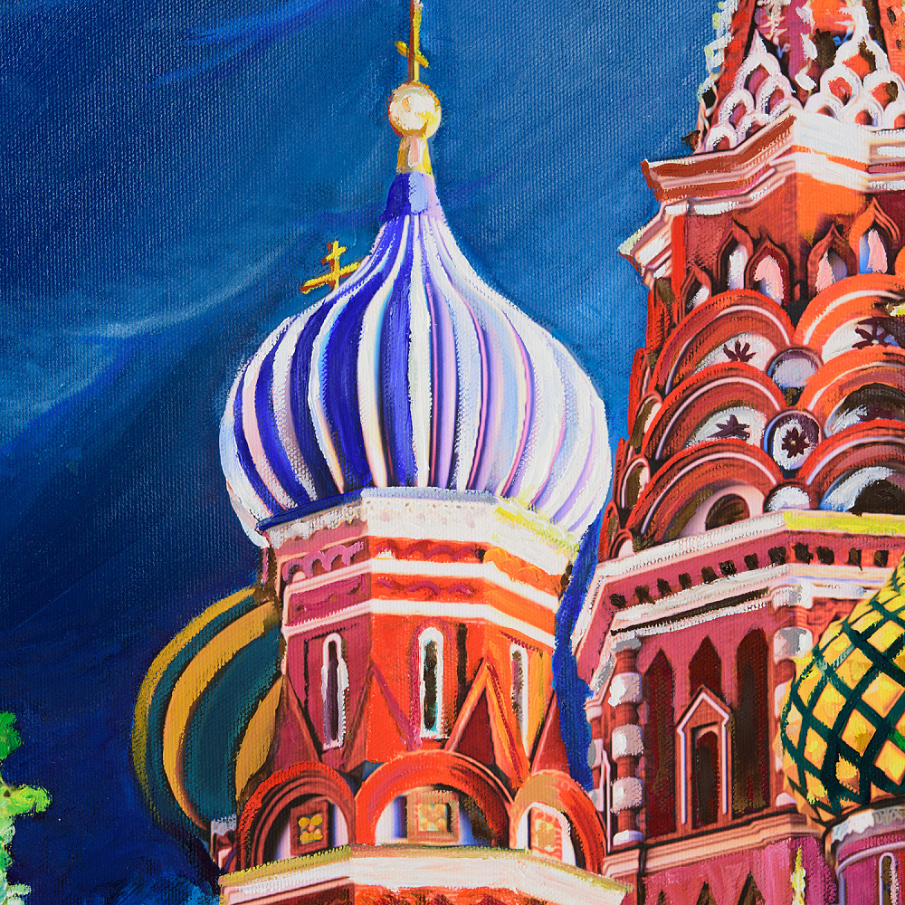 Картина в багете «Храм Василия Блаженного» (роспись маслом) 73 х 92 см - интернет магазин Русь Велика я фото 2