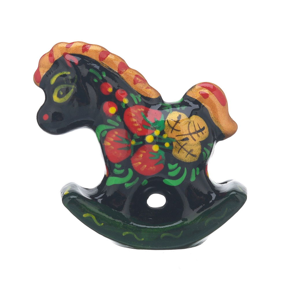 Лошадь Символ 2026 года. Статуэтка «Лошадь-качалка». Хохлома - интернет магазин Русь Велика я 