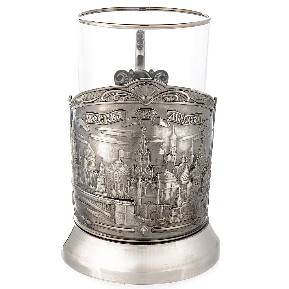 Подстаканник никелированный «Москва. Коллаж» - интернет магазин Русь Велика я 