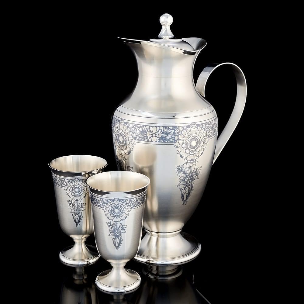 Набор для воды «Пион» (серебро 925*) 1354 гр. - интернет магазин Русь Велика я 