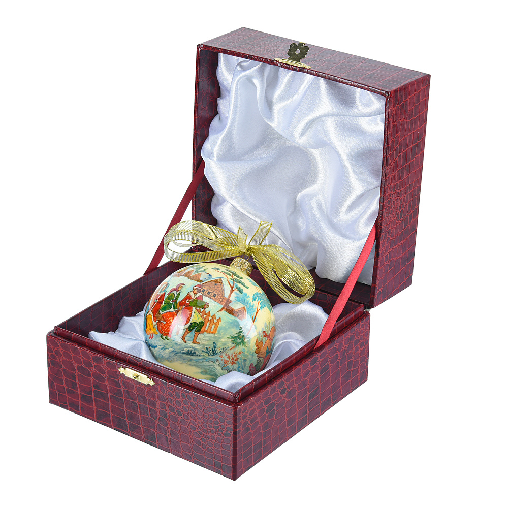 Новогодний елочный шар с росписью «Тройка» - интернет магазин Русь Велика я фото 1