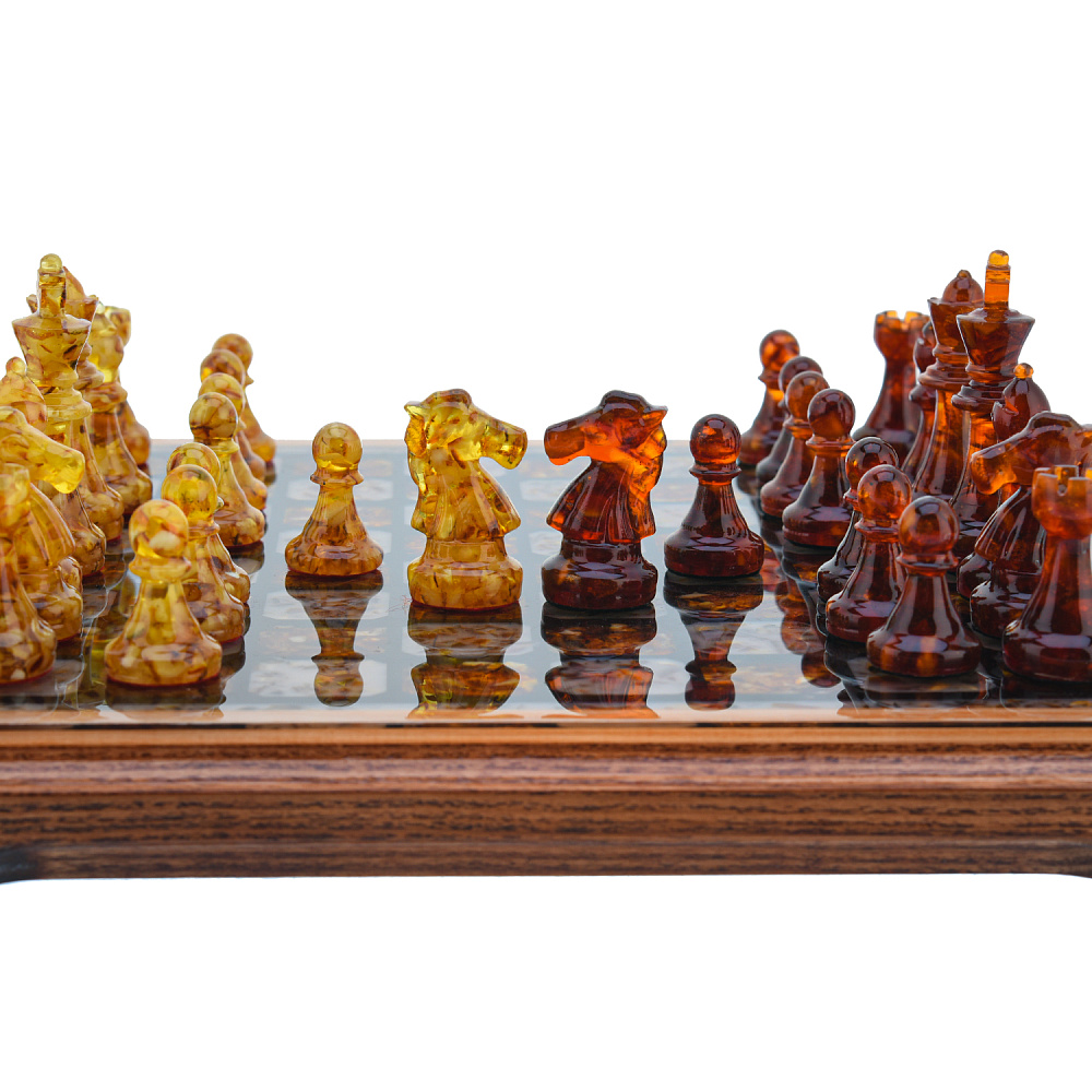 Шахматы с янтарными фигурами 28х28 см - интернет магазин Русь Велика я фото 4