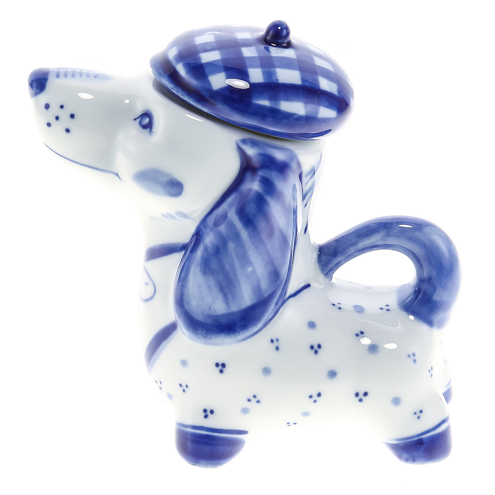 Чайник «Такса». Гжель - интернет магазин Русь Велика я 