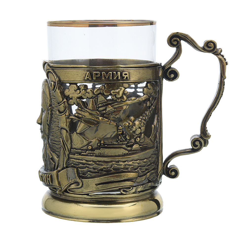 Подстаканник латунный «Великой стране - великое будущее» - интернет магазин Русь Велика я фото 1