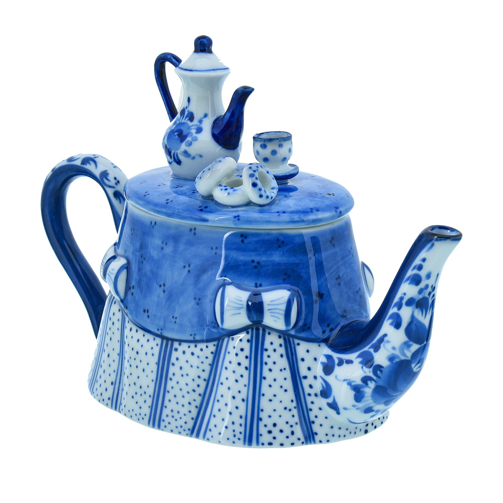 Чайник коллекционный «Стол». Гжель - интернет магазин Русь Велика я фото 2