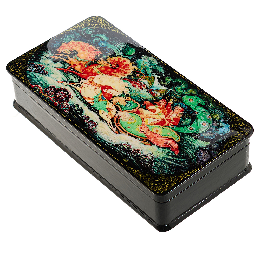 Шкатулка с художественной росписью «Зимняя тройка» - интернет магазин Русь Велика я фото 1