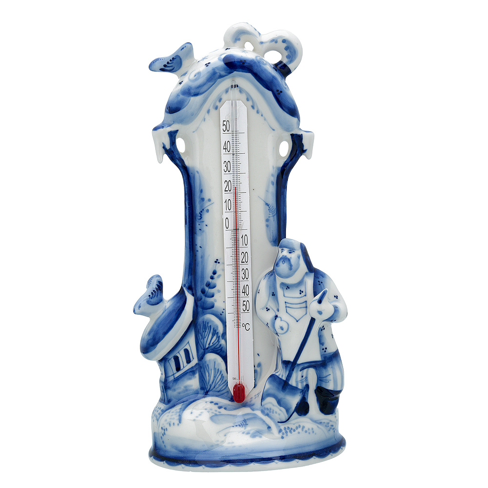 Термометр настольный «Зима». Гжель - интернет магазин Русь Велика я 