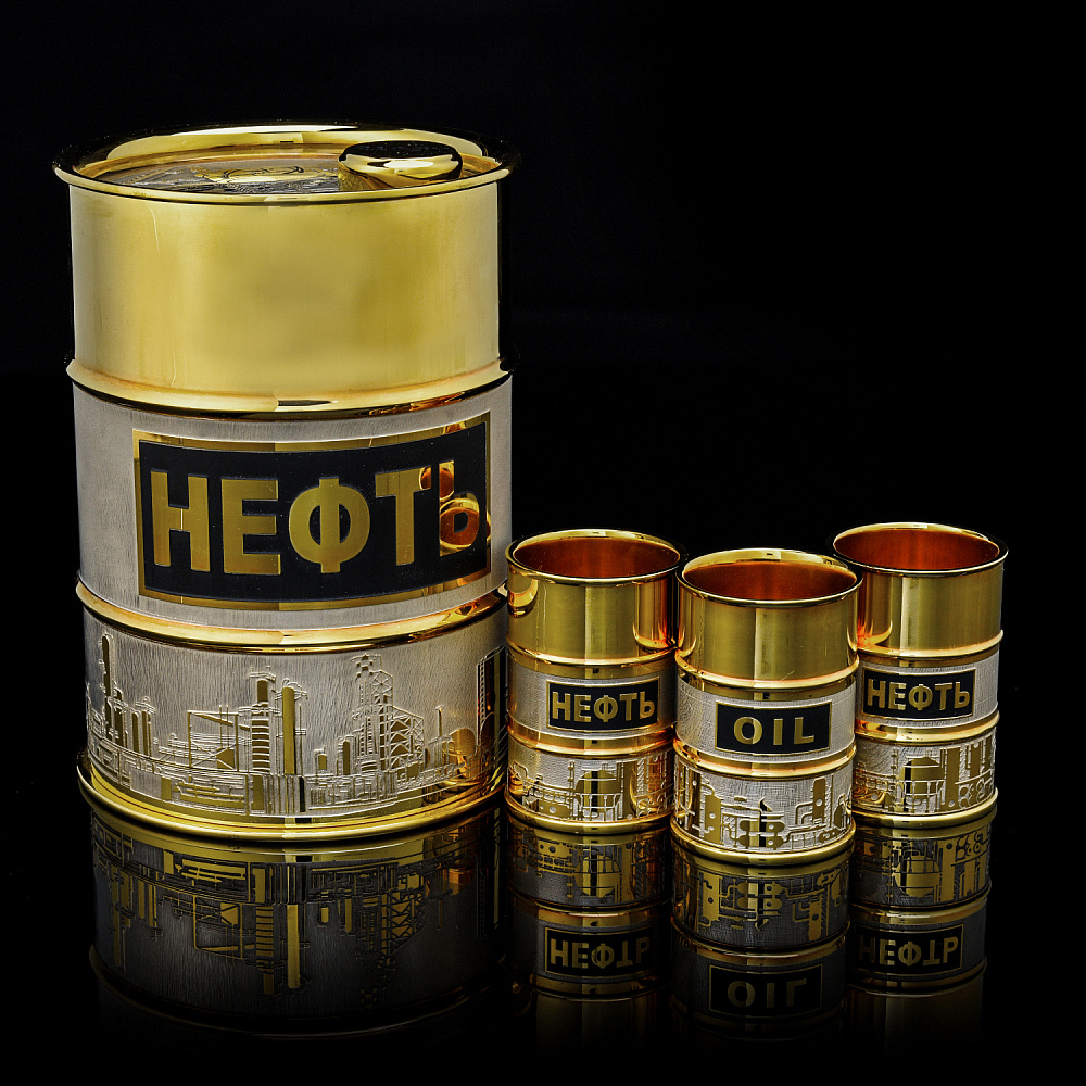 Питейный водочный набор «Нефть». Златоуст - интернет магазин Русь Велика я 