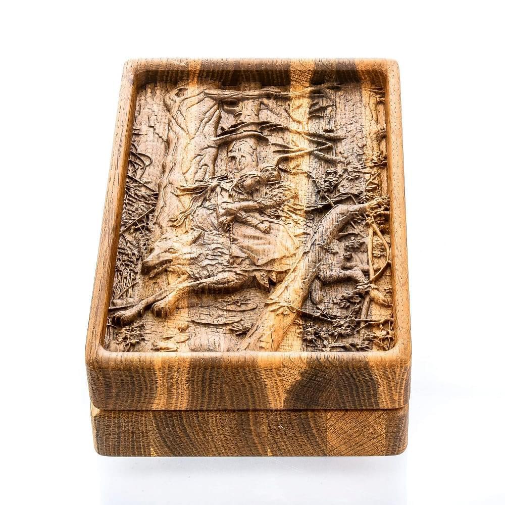 0051031/Домино D6 в резной дубовой шкатулке «Иван-царевич на Сером Волке» RTD-304.M - интернет магазин Русь Велика я фото 1