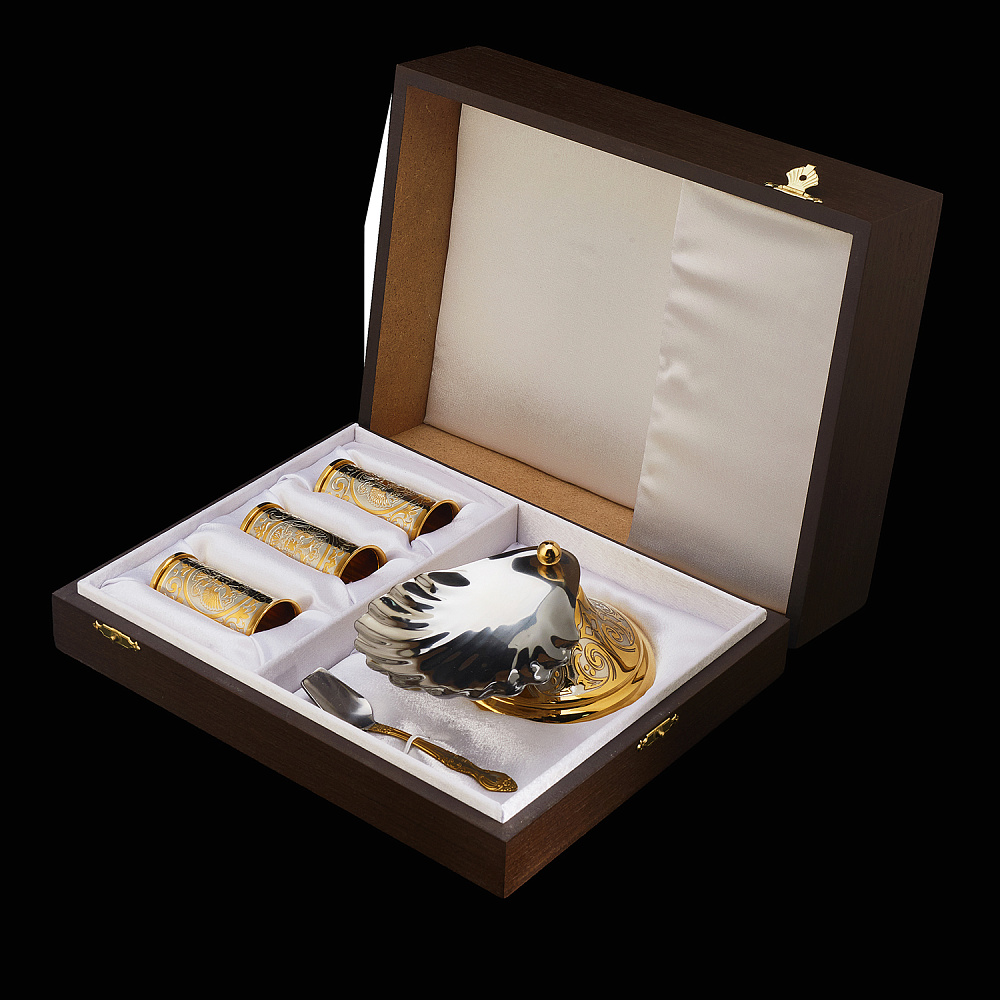 Икорница со стопками «Ракушка». Златоуст - интернет магазин Русь Велика я фото 3