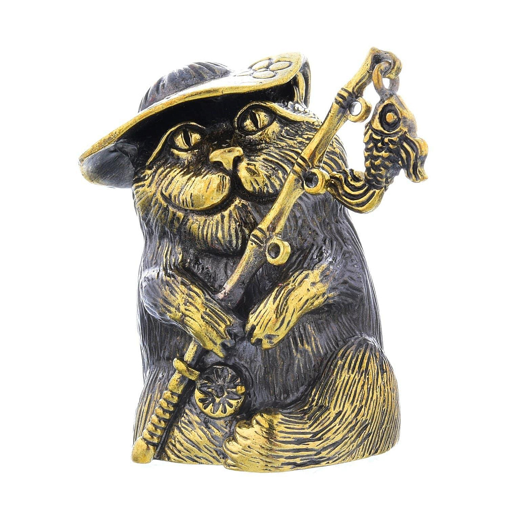 Сувенир Колокольчик Кот Рыбак  Сувенир - интернет магазин Русь Велика я 