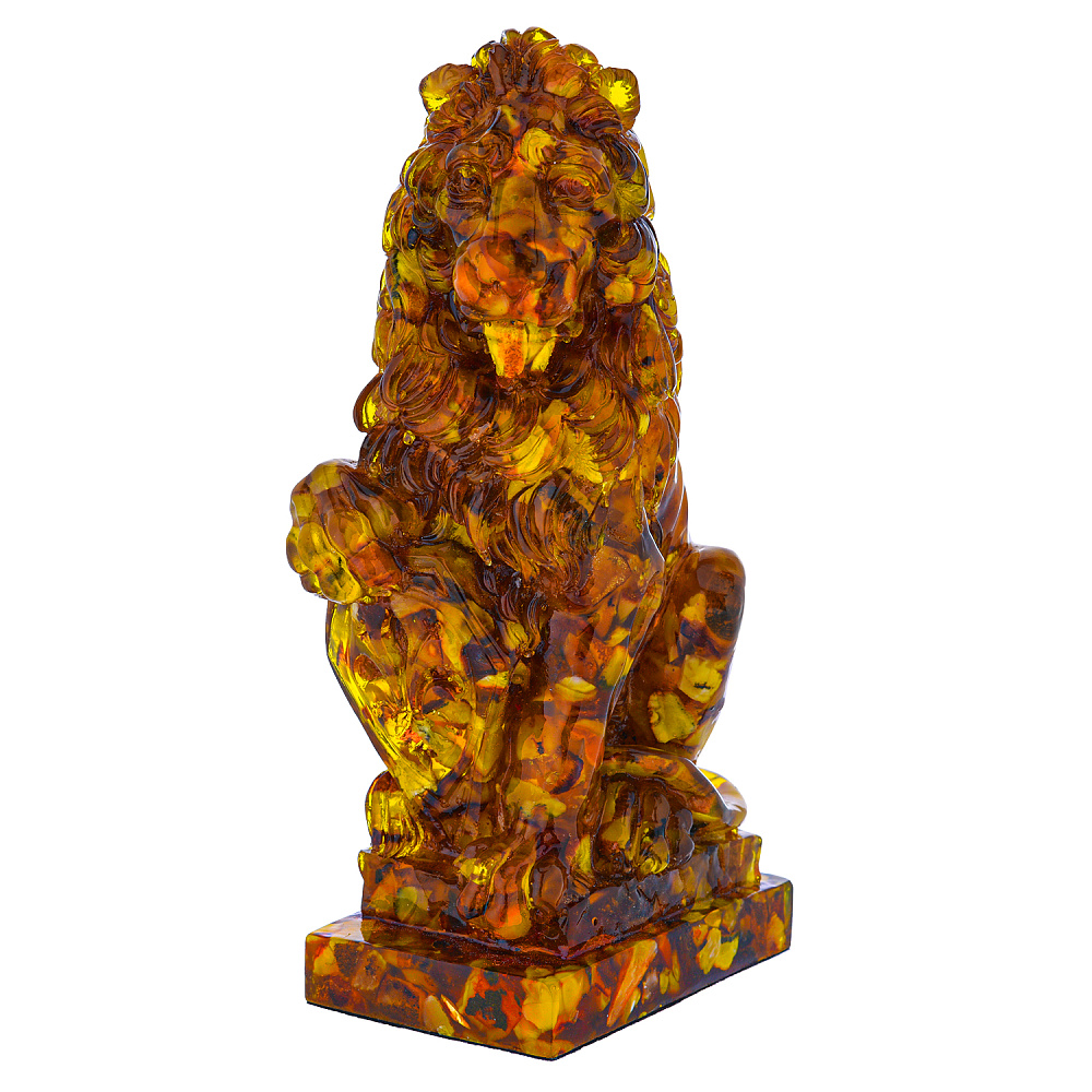 Статуэтка из янтаря «Лев» - интернет магазин Русь Велика я фото 1