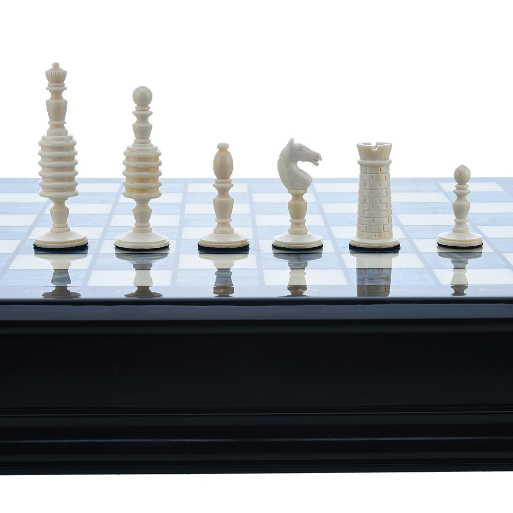 Шахматы с перламутром и фигурами из кости 45х45 см - интернет магазин Русь Велика я фото 2