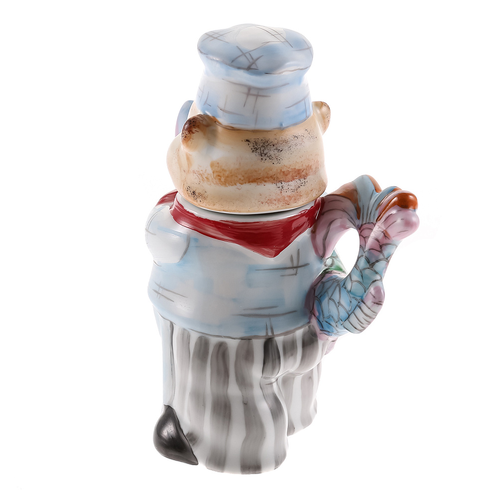 Чайник «Кот-повар». Гжель в цвете - интернет магазин Русь Велика я фото 5