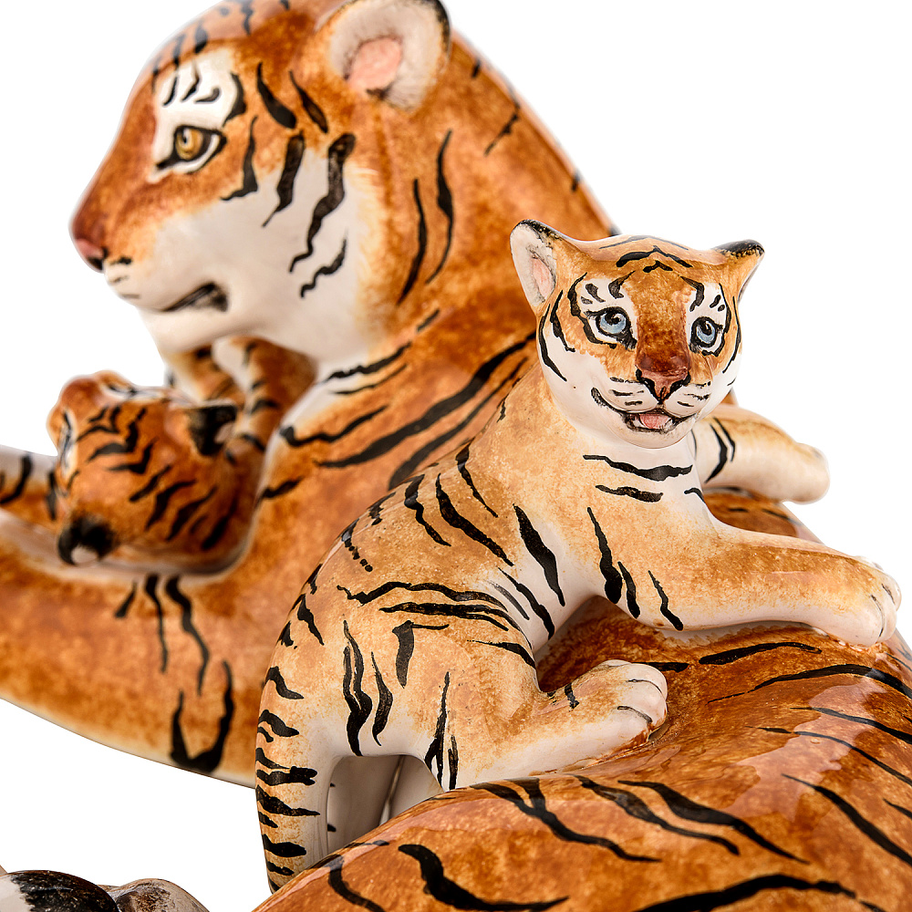 Керамическая скульптура «Тигрица с тигрятами» - интернет магазин Русь Велика я фото 4