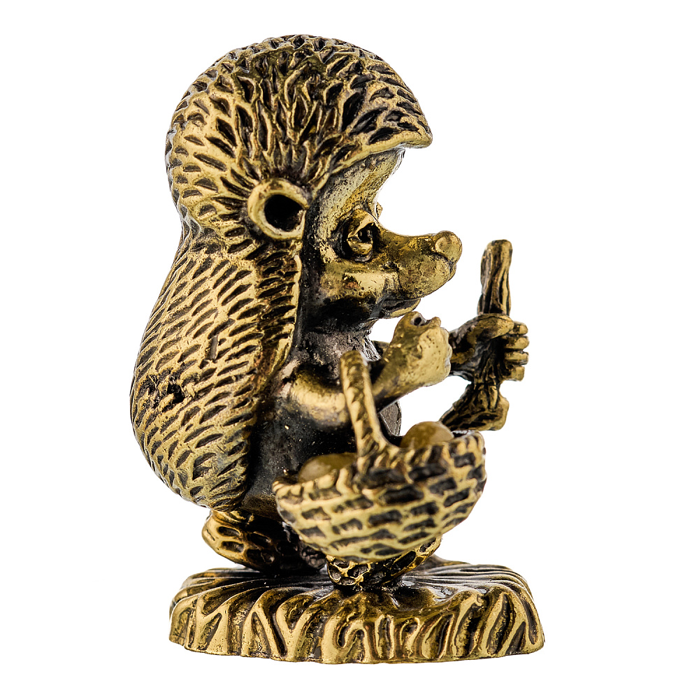 Бронзовая статуэтка «Ежик грибник» - интернет магазин Русь Велика я фото 2