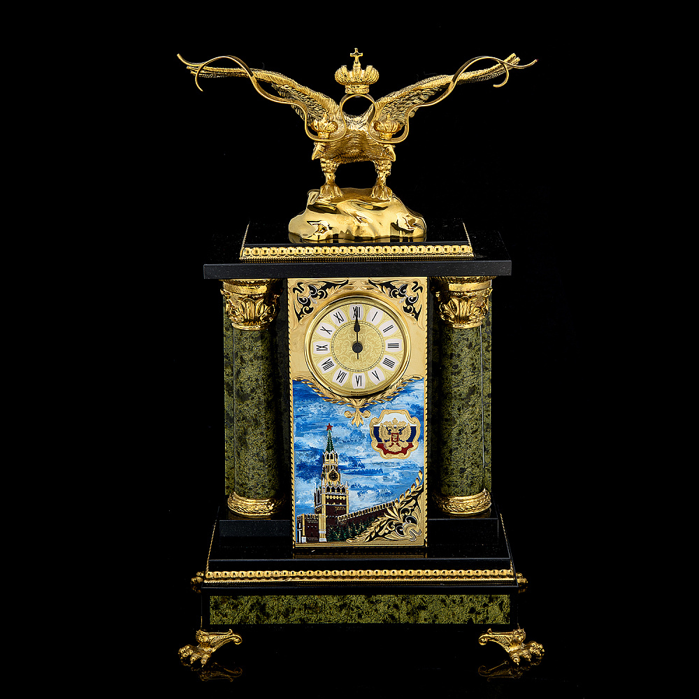 Часы каминные «Двуглавый орел». Златоуст - интернет магазин Русь Велика я 