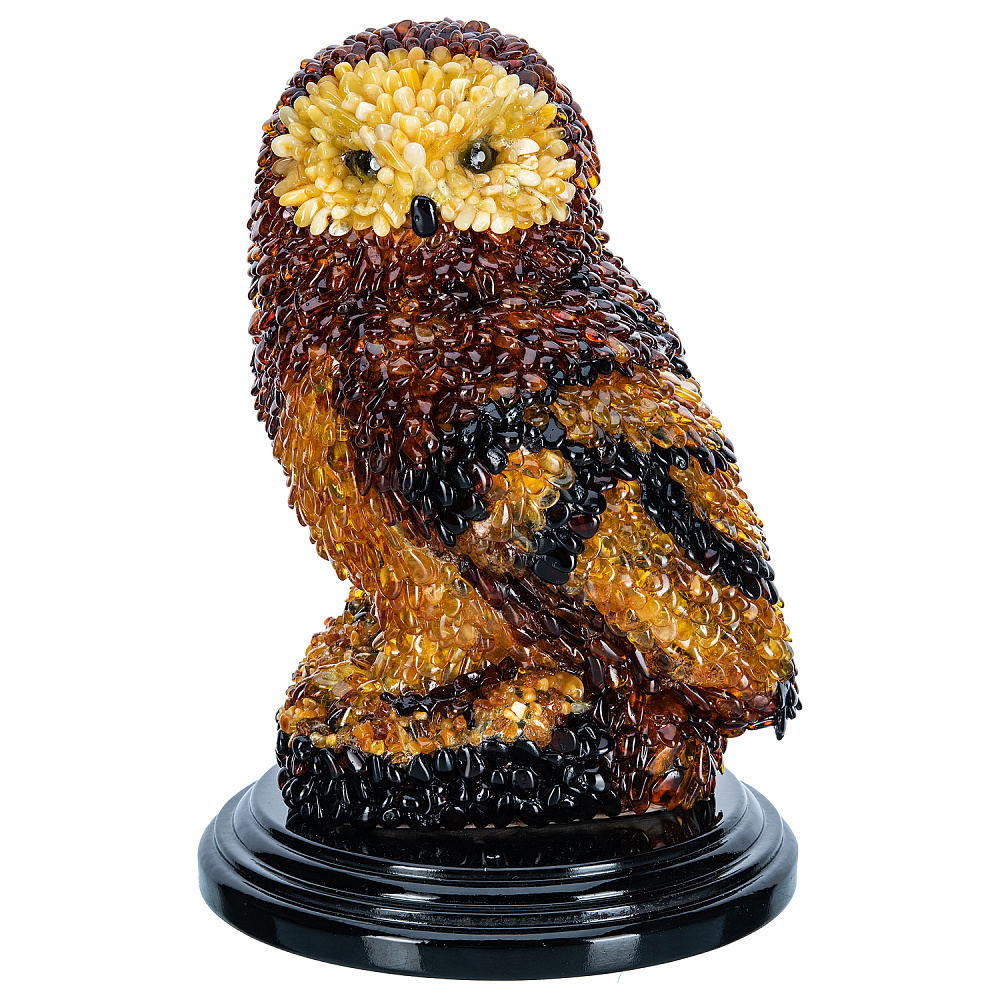 Скульптура из янтаря «Сова» - интернет магазин Русь Велика я 