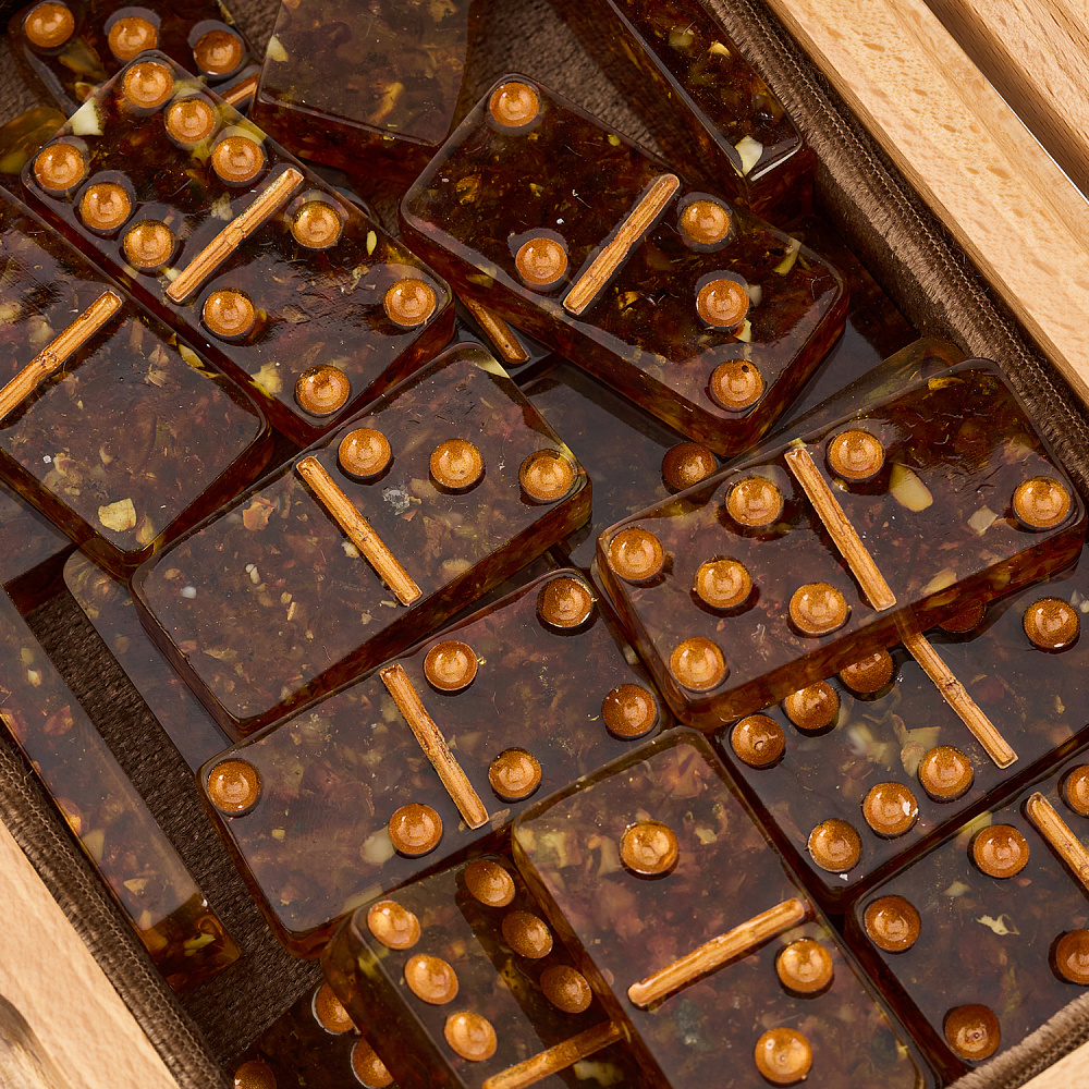 Домино в шкатулке из янтаря - интернет магазин Русь Велика я фото 4