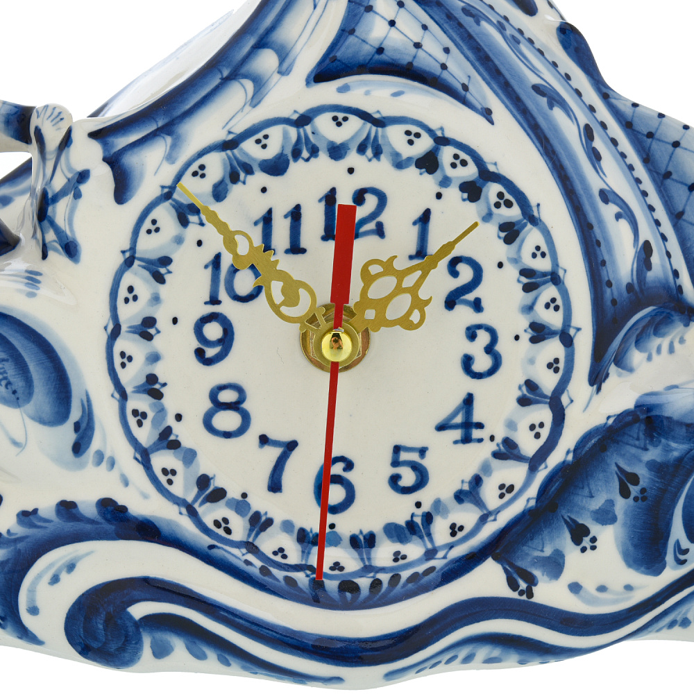 Часы настольные «Кораблик». Гжель - интернет магазин Русь Велика я фото 2