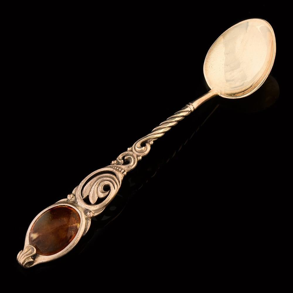 Деликатесный набор из янтаря «Шар». Серебро 875 * - интернет магазин Русь Велика я фото 13