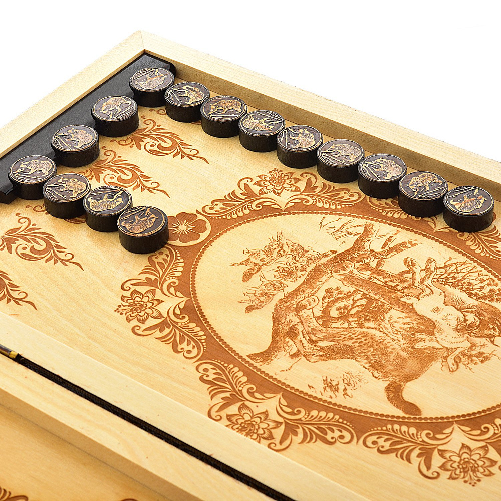 Деревянные нарды из бересты «Охота» - интернет магазин Русь Велика я фото 3