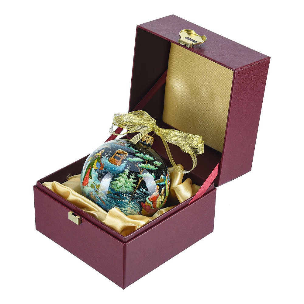 Новогодний елочный шар с росписью «Тройка» - интернет магазин Русь Велика я фото 1