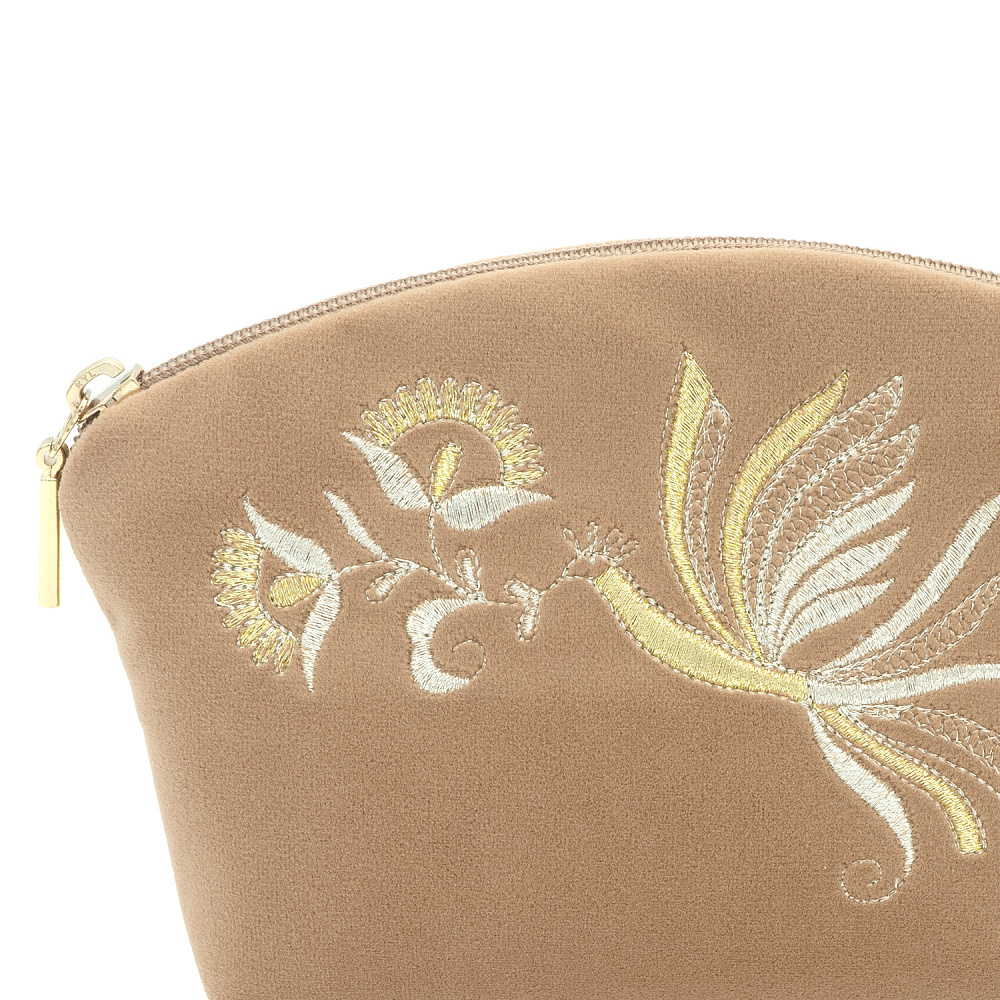 Косметичка «Птица». Бежевая с вышивкой - интернет магазин Русь Велика я фото 2